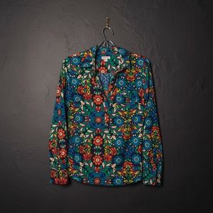 Merona Floral Blouse Sz Small